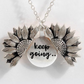 Sunflower Double-layer Lettering Necklace