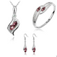 New Angel Elf Earrings Necklace Bracelet Three-piece Austria Crystal Alloy Jewelry Set Wholesale
