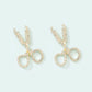 Rhinestone Scissors Stud Earrings Fashion Women Female Earrings Piercing Jewelry
