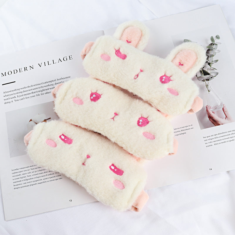 Plush Sweet And Cute Hair Band Girly Heart Shading Bunny Eye Mask