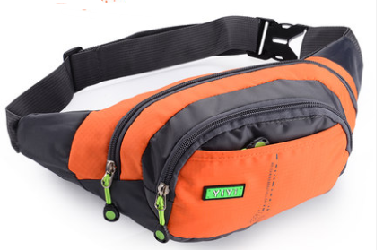 Sports multi-function waterproof pockets men and women large capacity to collect money cashier business canvas mobile phone bag chest bag