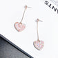 Cute Glitter Heart Ear Drop Earrings Dangle Women Fashion Jewelry Gift for Her
