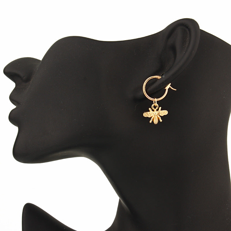 Metallic Bee Drop Earrings Cute Dangle Earrings Women Jewelry Gift for Her