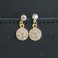 The bride jewelry two piece Necklace Earrings Set Round Diamond Jewelry Set Gold Jewellery Set
