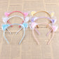 Popular Transparent Stereotyped Inflatable Shiny Sequined Quicksand Cat Ears Headband