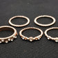 European And American Jewelry Rose Gold Stackable Diamonds Set Of Five Sets Of Rings BohemiaJ