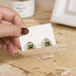 Green Crystal Ear Studs Earrings Cute Dangle Earrings Women Jewelry Gift for Her