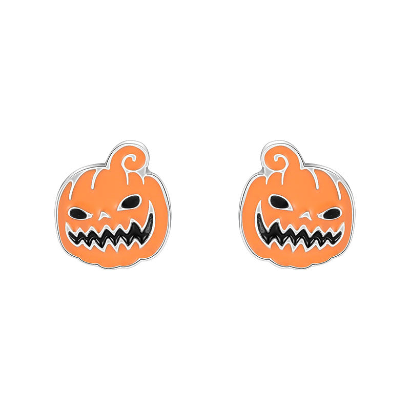 Scary Pumpkin Halloween Stud Earrings Women Fashionable Luxurious Earrings