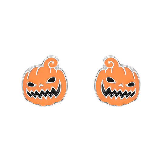 Scary Pumpkin Halloween Stud Earrings Women Fashionable Luxurious Earrings