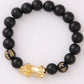 Obsidian 18K Gold Bracelet six brave words on hand and little Pearl transport gifts wholesale