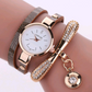 Thin belt fashion ladies watch Casual three-ring winding bracelet watch Women's fashion quartz watch