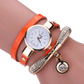 Thin belt fashion ladies watch Casual three-ring winding bracelet watch Women's fashion quartz watch