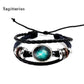 Twelve constellation glass piece couple bracelet