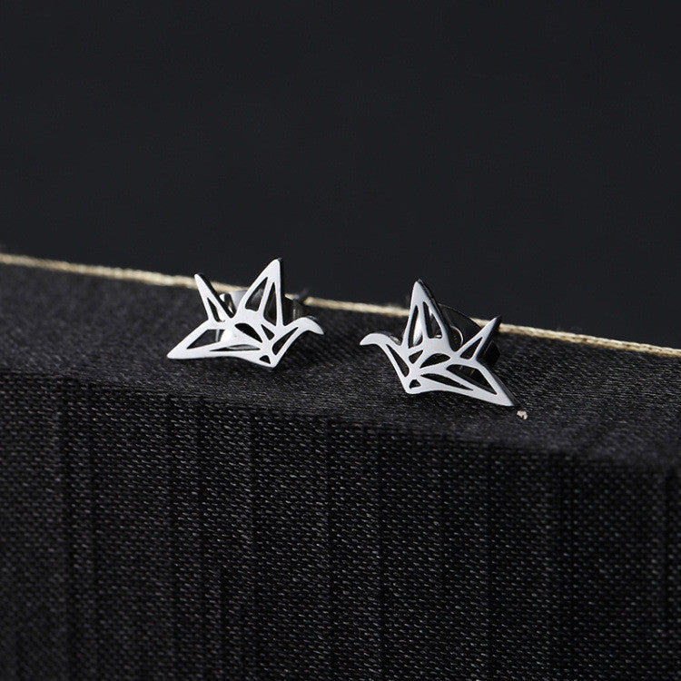 Origami Stud Earrings for Girls Women Stud Jewelry Gift Accessories