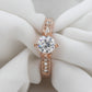 Classic foreign hot hand decorated Korean minimalist engagement rose gold plated ring Nvjie high-grade zircon wholesale