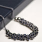 Black Round Sapphire and Blue Diamond Necklace