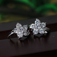 Rhinestone Flower Hoop Earrings Fashion Jewelry for Girls Women Gift Accessories