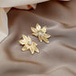 Leaf Design Stud Earrings Accessories Gift Women Girl Fashionable Jewelry