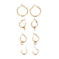 4 Pairs Minimalistic Hoop Earrings Dangle Women Fashion Jewelry Gift for Her