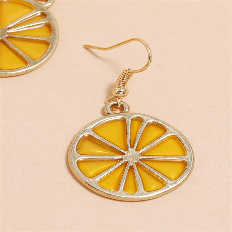Lemon Slices Jewelry Fashion Dangle Earrings for Girls Party Birthday Gift