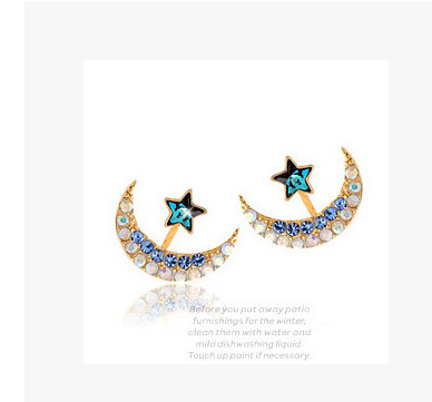 Moon Star Stud Earrings