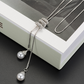 Korea long simple pearl pendant long necklace pendant wild diamond tassel sweater chain female 9302