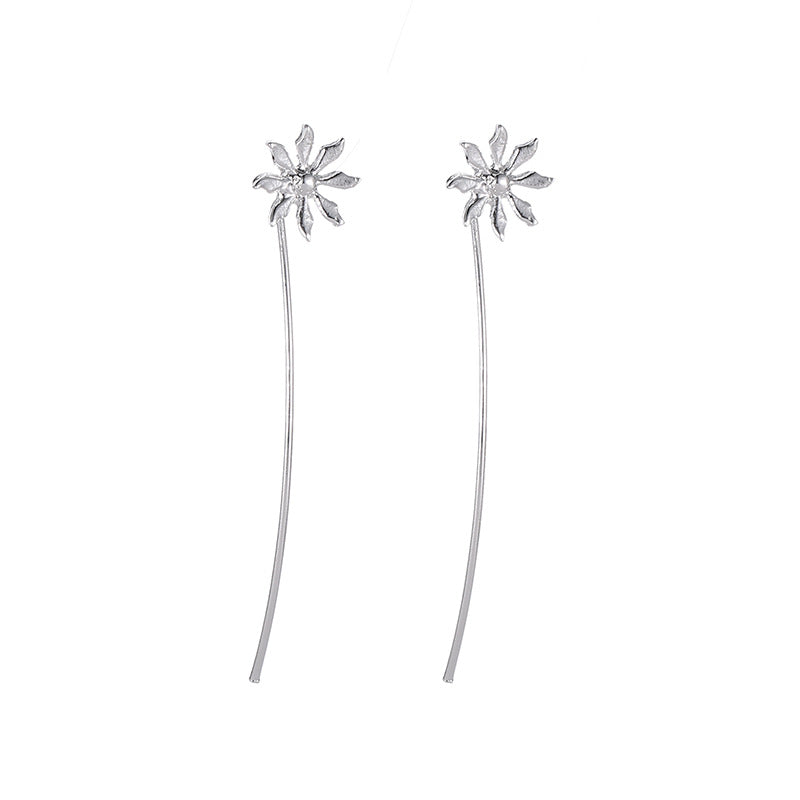 Flower Stem Stud Earrings Women Jewelry Mom Gift Everyday Wear Earrings