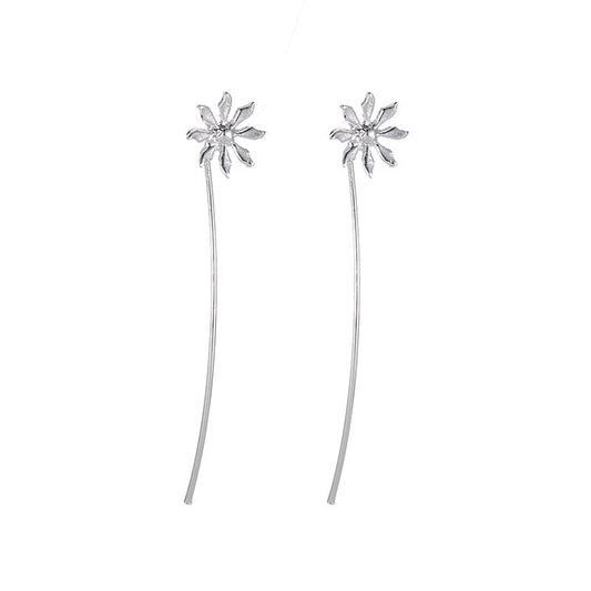 Flower Stem Stud Earrings Women Jewelry Mom Gift Everyday Wear Earrings