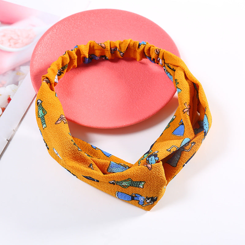 Korean cross hair band Cloth headdress