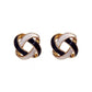 Black and White Twist Stud Earrings for Women Girls Fashion Earrings Piercing