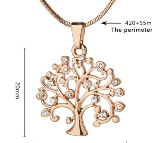 54MM Big Tree Of Life Pendant Necklaces Drilling CZ Zircon Multi Layers Chains Long Necklace Jewelry Gifts For Her