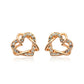 Luxury Gold Heart Rose Gold Color Stud Earrings