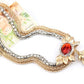 Bridal alloy four pieces of European and American double color crystal flower necklace earrings bracelet ring set 9132