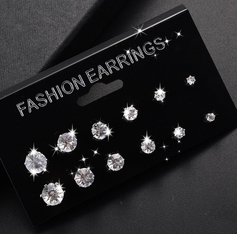 European And American Popular Crystal Zircon Earrings