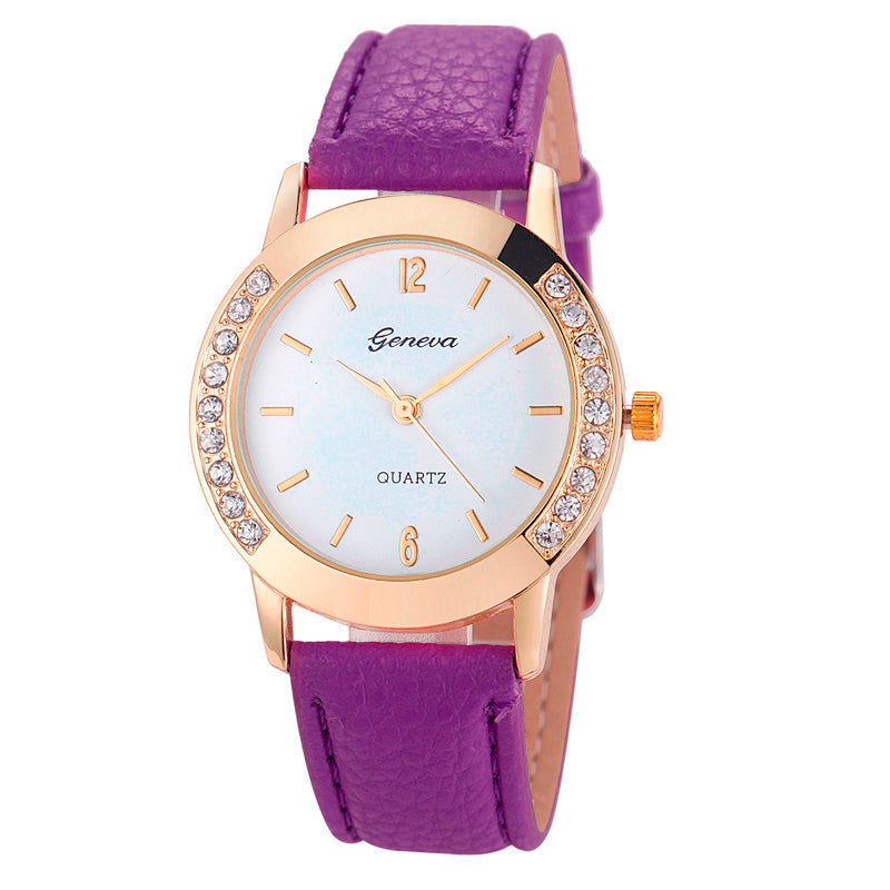 Bilateral Diamond Ladies Belt Casual Watch Geneva Women's Watch With Diamond British Watch