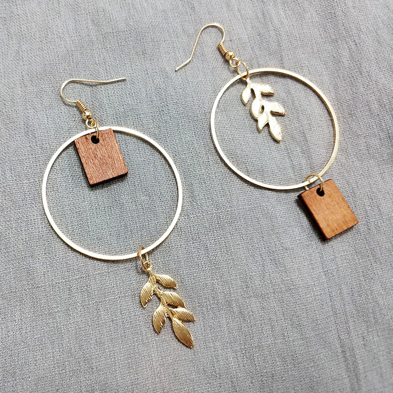 Leaves Geometric Mismatched Gift Earrings Dangle Women Fashion Jewelry Jewellery