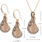 Women Elegant Waterdrop Rhinestone Pendant Necklace Hook Earrings Jewelry Set