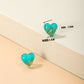 Green Heart Stud Earrings Female Girl Fashion Earrings Birthday Holiday Gifts