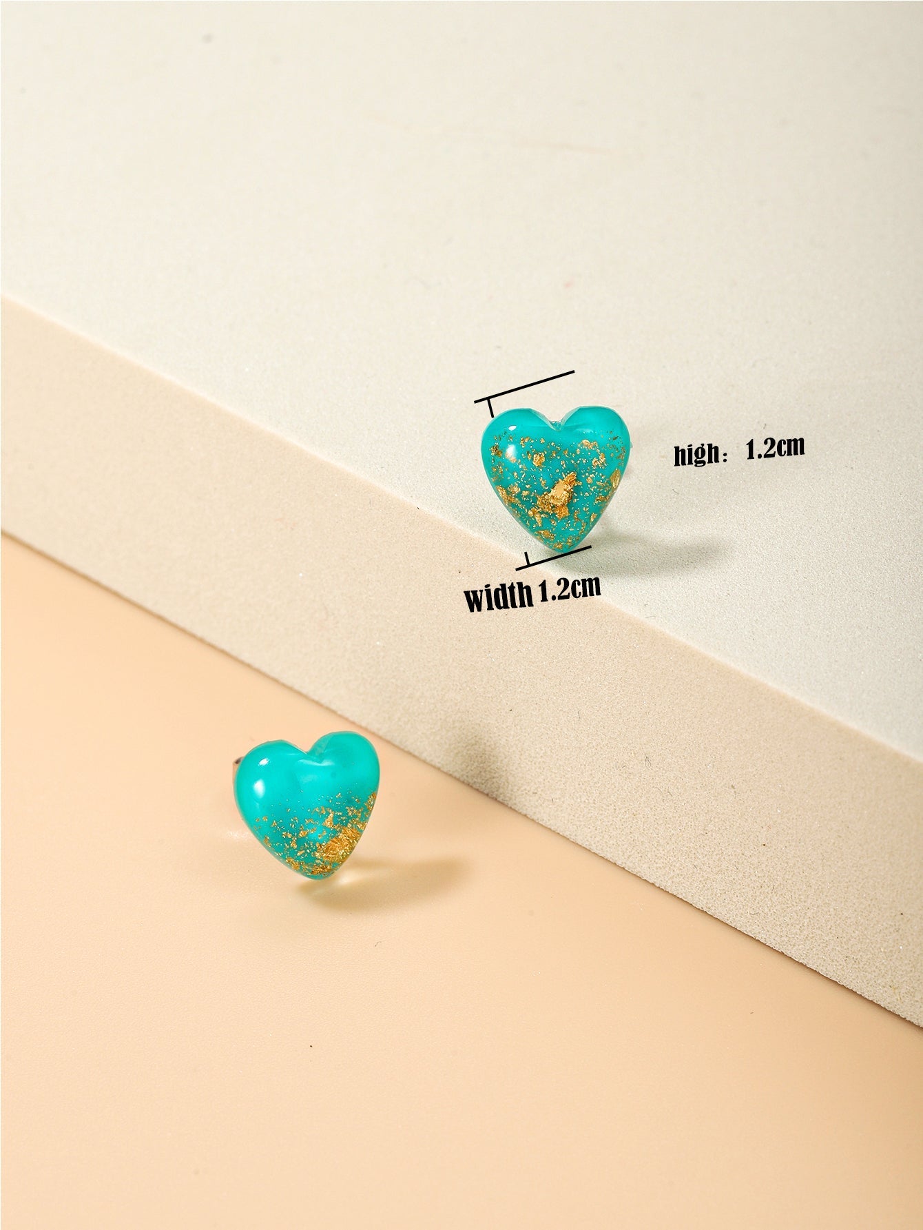 Green Heart Stud Earrings Female Girl Fashion Earrings Birthday Holiday Gifts