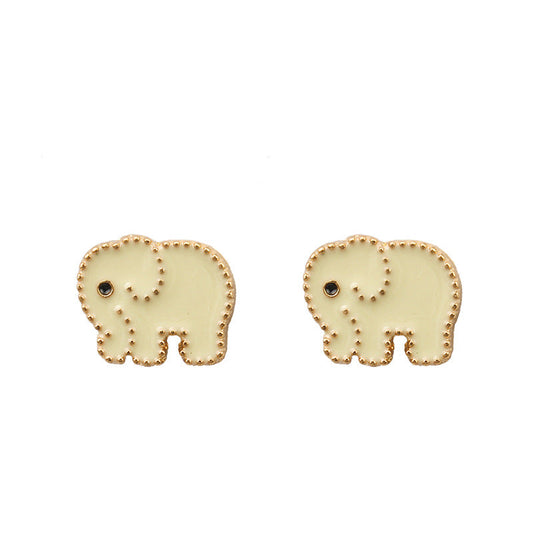 Ivory Elephant Stud Earrings Fashion Women Female Earrings Piercing Jewelry