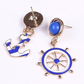 Blue Anchor Drop Ear Dangle Fashion Earrings for Women Party Jewelry Gift
