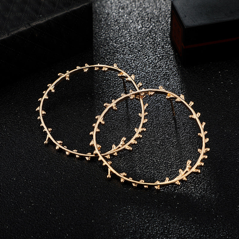 Branch Design Large Hoop Gift Earrings Dangle Women Fashion Jewelry Jewellery
