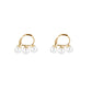 Three Faux Pearls Hoop Earrings Dangle Women Fashion Jewelry Gift for Her