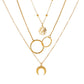 Fashion Multilayer Alloy Map Moon Necklace Three Layers
