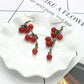Red Currant Ear Drop Earrings Dangle Women Fashion Jewelry Gift for Her