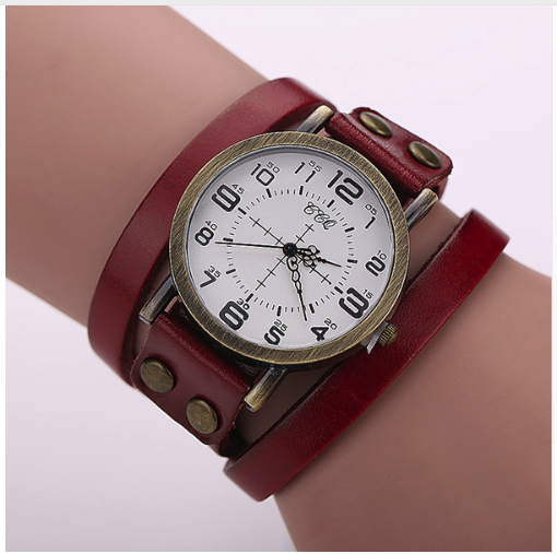 CCQ Vintage Leather Bracelet Watch Antique Women Wrist Watch Casual Ladies Quartz Watch Relogio Feminino 1347