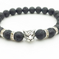 8mm Natural Stone Lava Stone Bead Bracelet For Men Leopard Head Leopard Pendant Charm Bracelet Handmade Jewelry