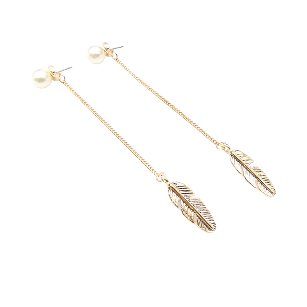 Feather Pendant Dangle Earrings Cute Summer Earring Jewelry Gift for Her