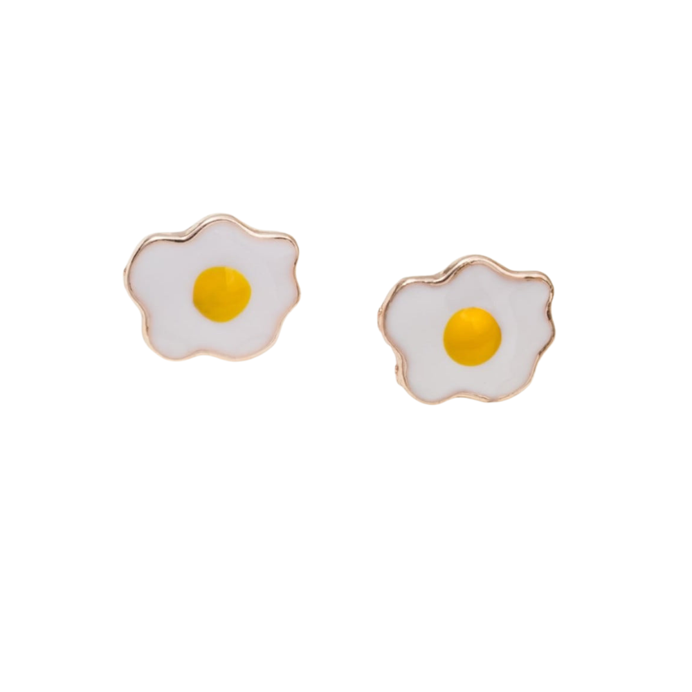 Fried Egg Design Stud Earrings for Women Girls Ear Studs Jewelry Gift Fashion