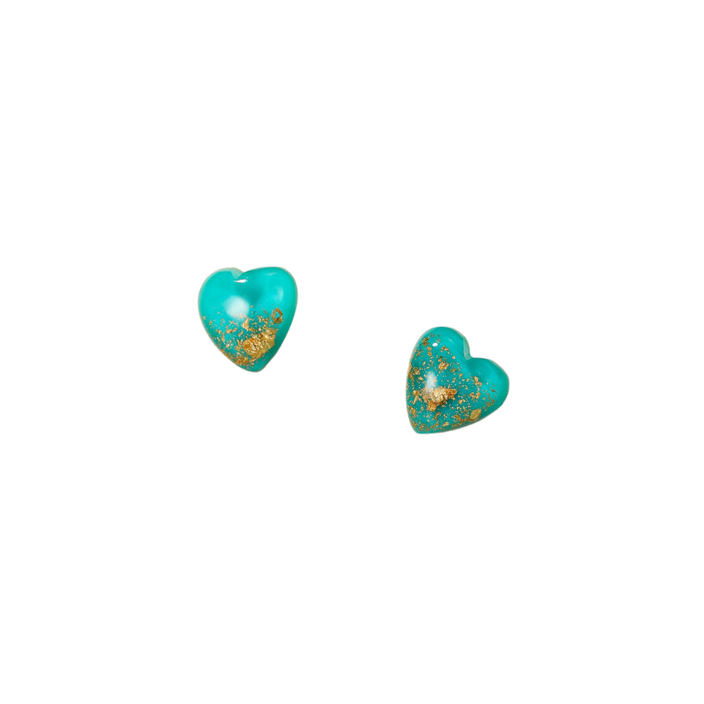 Green Heart Stud Earrings Female Girl Fashion Earrings Birthday Holiday Gifts